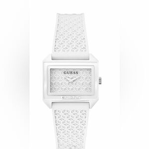 GUESS Women's Analog White Silicone Watch 32mm